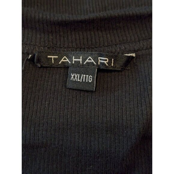 Tahari Womens Ribbed Tank Top Size XXL 18 Black Cotton Stretch Staple Essential - Picture 5 of 6